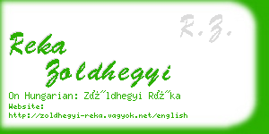 reka zoldhegyi business card